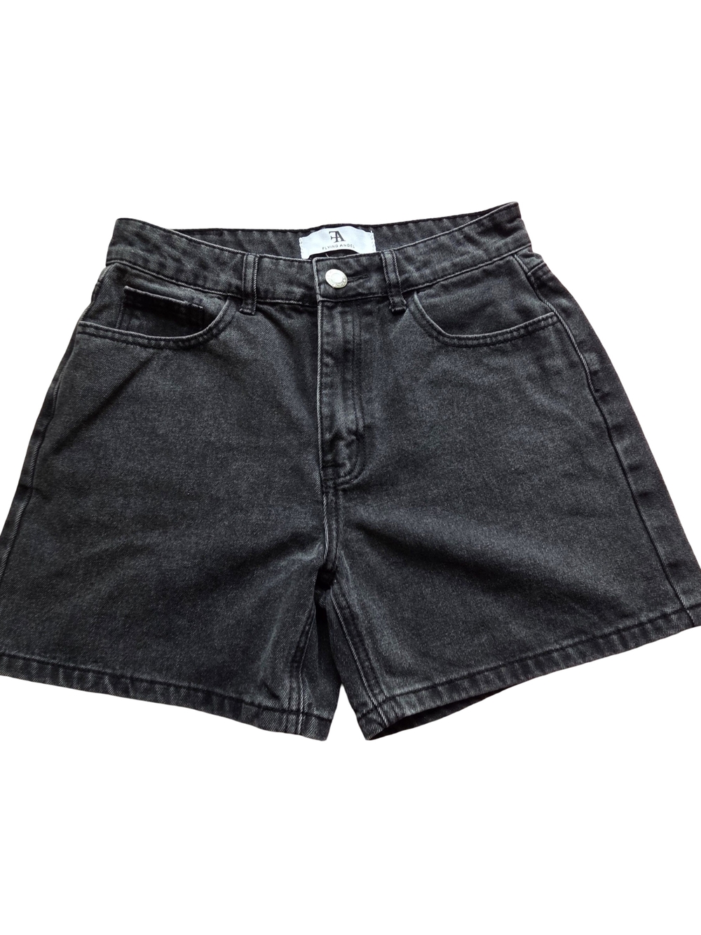 Washed Black High-Rise Denim Women’s Shorts